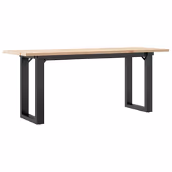 vidaXL Coffee Table O-Frame End Table Side Table Solid Wood Pine and Cast Iron
