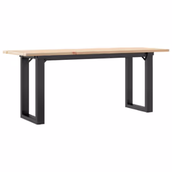 vidaXL Coffee Table O-Frame End Table Side Table Solid Wood Pine and Cast Iron - Additional view 5