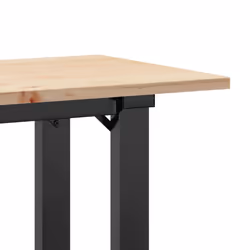 vidaXL Coffee Table O-Frame End Table Side Table Solid Wood Pine and Cast Iron - Additional view 6