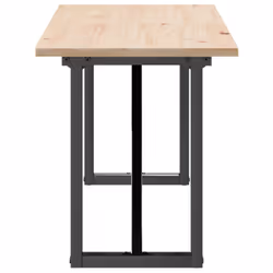 vidaXL Coffee Table End Table Side Table O-Frame Solid Wood Pine and Steel - Additional view 4
