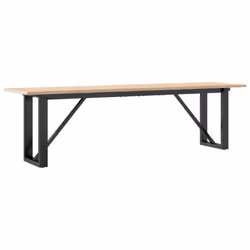 vidaXL Coffee Table End Table Side Table O-Frame Solid Wood Pine and Steel - Additional view 5