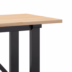 vidaXL Coffee Table End Table Side Table O-Frame Solid Wood Pine and Steel - Additional view 6
