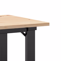 vidaXL Dining Table O-Frame Kitchen Dinner Table Solid Wood Pine and Cast Iron - Additional view 6