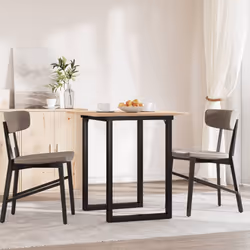 vidaXL Dining Table O-Frame Kitchen Dinner Table Solid Wood Pine and Cast Iron