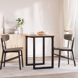 vidaXL Dining Table Kitchen Dinner Table O-Frame Solid Wood Pine and Steel - Additional view 2
