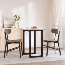 vidaXL Dining Table O-Frame Kitchen Dinner Table Solid Wood Pine and Cast Iron