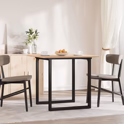 vidaXL Dining Table O-Frame Kitchen Dinner Table Solid Wood Pine and Cast Iron