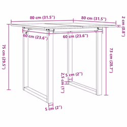 vidaXL Dining Table O-Frame Kitchen Dinner Table Solid Wood Pine and Cast Iron
