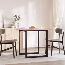 vidaXL Dining Table O-Frame Kitchen Dinner Table Solid Wood Pine and Cast Iron