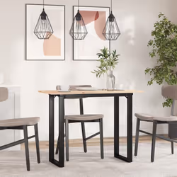 vidaXL Dining Table O-Frame Kitchen Dinner Table Solid Wood Pine and Cast Iron - Additional view 2