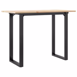 vidaXL Dining Table O-Frame Kitchen Dinner Table Solid Wood Pine and Cast Iron - Additional view 5