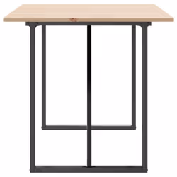 vidaXL Dining Table Kitchen Dinner Table O-Frame Solid Wood Pine and Steel - Additional view 4