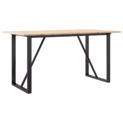 vidaXL Dining Table Kitchen Dinner Table O-Frame Solid Wood Pine and Steel - Additional view 5