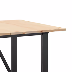vidaXL Dining Table Kitchen Dinner Table O-Frame Solid Wood Pine and Steel - Additional view 6