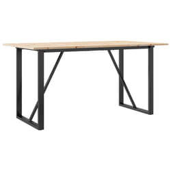 vidaXL Dining Table O-Frame Kitchen Dinner Table Solid Wood Pine and Cast Iron