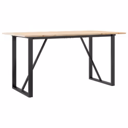 vidaXL Dining Table O-Frame Kitchen Dinner Table Solid Wood Pine and Cast Iron - Additional view 5