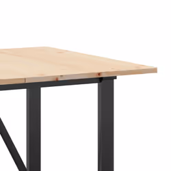vidaXL Dining Table O-Frame Kitchen Dinner Table Solid Wood Pine and Cast Iron - Additional view 6