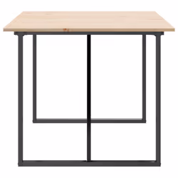 vidaXL Dining Table O-Frame Kitchen Dinner Table Solid Wood Pine and Cast Iron - Additional view 4