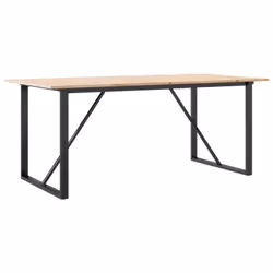 vidaXL Dining Table O-Frame Kitchen Dinner Table Solid Wood Pine and Cast Iron - Additional view 5