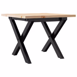 vidaXL Coffee Table End Table Side Table X-Frame Solid Wood Pine and Steel