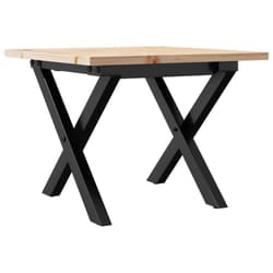 vidaXL Coffee Table End Table Side Table X-Frame Solid Wood Pine and Steel