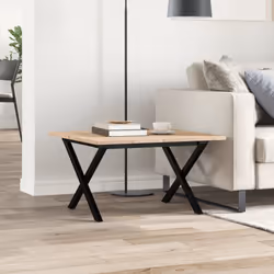vidaXL Coffee Table End Table Side Table X-Frame Solid Wood Pine and Steel - Additional view 2