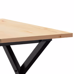 vidaXL Coffee Table End Table Side Table X-Frame Solid Wood Pine and Steel - Additional view 6