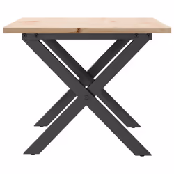 vidaXL Coffee Table End Table Side Table X-Frame Solid Wood Pine and Steel - Additional view 4