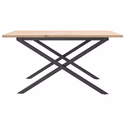 vidaXL Coffee Table End Table Side Table X-Frame Solid Wood Pine and Steel - Additional view 4