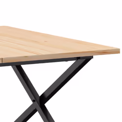 vidaXL Coffee Table End Table Side Table X-Frame Solid Wood Pine and Steel - Additional view 6