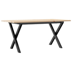 vidaXL Coffee Table X-Frame End Table Side Table Solid Wood Pine and Cast Iron