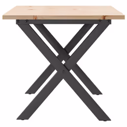 vidaXL Coffee Table X-Frame End Table Side Table Solid Wood Pine and Cast Iron - Additional view 4