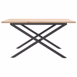 vidaXL Coffee Table End Table Side Table X-Frame Solid Wood Pine and Steel - Additional view 4