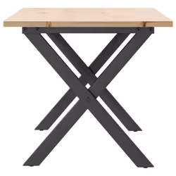 vidaXL Coffee Table X-Frame End Table Side Table Solid Wood Pine and Cast Iron - Additional view 4