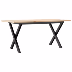 vidaXL Coffee Table X-Frame End Table Side Table Solid Wood Pine and Cast Iron - Additional view 5