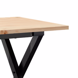 vidaXL Coffee Table X-Frame End Table Side Table Solid Wood Pine and Cast Iron - Additional view 6