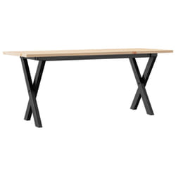 vidaXL Coffee Table End Table Side Table X-Frame Solid Wood Pine and Steel