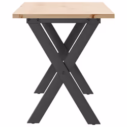 vidaXL Coffee Table End Table Side Table X-Frame Solid Wood Pine and Steel - Additional view 4
