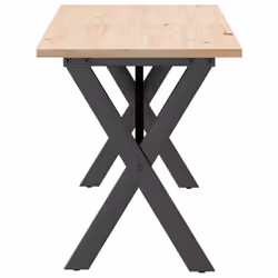 vidaXL Coffee Table End Table Side Table X-Frame Solid Wood Pine and Steel - Additional view 4