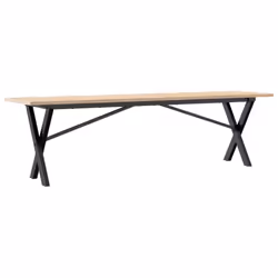 vidaXL Coffee Table End Table Side Table X-Frame Solid Wood Pine and Steel - Additional view 5