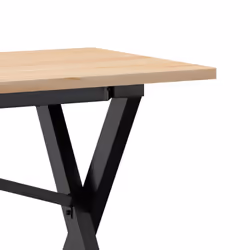 vidaXL Coffee Table End Table Side Table X-Frame Solid Wood Pine and Steel - Additional view 6