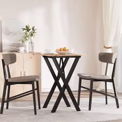 vidaXL Dining Table Kitchen Dinner Table X-Frame Solid Wood Pine and Steel - Additional view 2