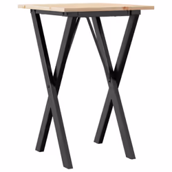 vidaXL Dining Table Kitchen Dinner Table X-Frame Solid Wood Pine and Steel - Additional view 5