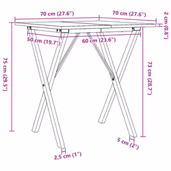 vidaXL Dining Table Kitchen Dinner Table X-Frame Solid Wood Pine and Steel - Additional view 9