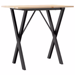 vidaXL Dining Table Kitchen Dinner Table X-Frame Solid Wood Pine and Steel