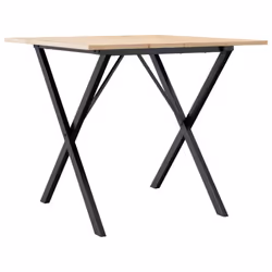 vidaXL Dining Table Kitchen Dinner Table X-Frame Solid Wood Pine and Steel