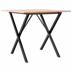vidaXL Dining Table Kitchen Dinner Table X-Frame Solid Wood Pine and Steel
