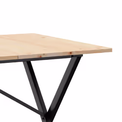 vidaXL Dining Table Kitchen Dinner Table X-Frame Solid Wood Pine and Steel - Additional view 6