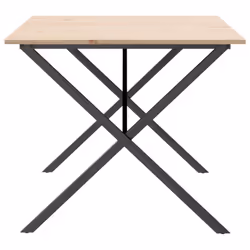 vidaXL Dining Table Kitchen Dinner Table X-Frame Solid Wood Pine and Steel - Additional view 4