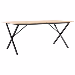 vidaXL Dining Table Kitchen Dinner Table X-Frame Solid Wood Pine and Steel - Additional view 5